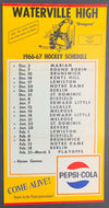 1966 Hockey Fold Out 3 Page Schedule Heavy Cardboard Pepsi Promo Waterville High