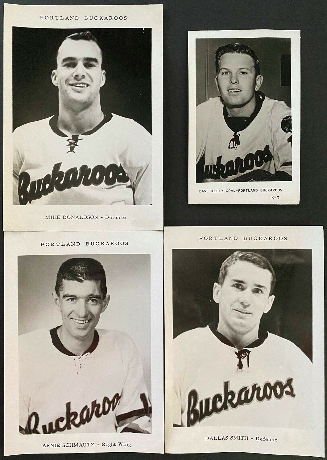 1963 Portland Buckaroos Team Issued Player Photo Lot x4 WHL Hockey Vintage