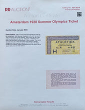 Load image into Gallery viewer, 1928 Summer Olympics Track and Field/Athletics Ticket LOA VTG Sports Historical
