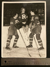 Load image into Gallery viewer, 1935 NHL Hockey Press Photo New York Rovers Players with Figure Skater Henie
