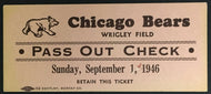 1946 Wrigley Field NFL Football Pass Out Check Preseason Game Vintage Bears