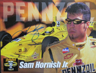 2001 Sam Hornish Jr. Autographed Pennzoil Promotional Card Panther Racing