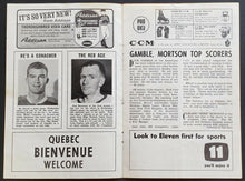 Load image into Gallery viewer, 1966 Maple Leaf Gardens AHL Program Rochester Americans v Quebec Aces Don Cherry
