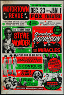 Original 1968 Fox Theatre Concert Broadside Detroit MOTORTOWN REVUE Old Motown