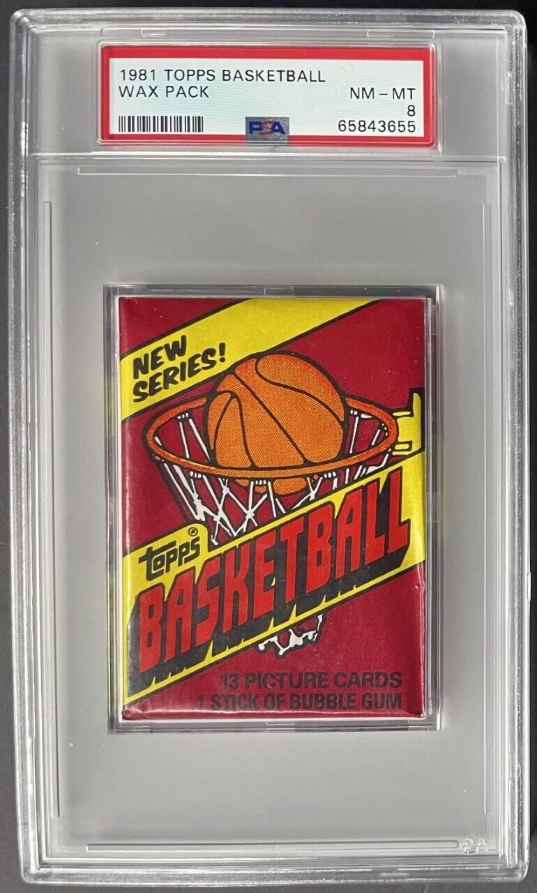 1981 Topps Basketball Unopened Factory Sealed Wax Pack NBA Cards PSA NM-MT 8