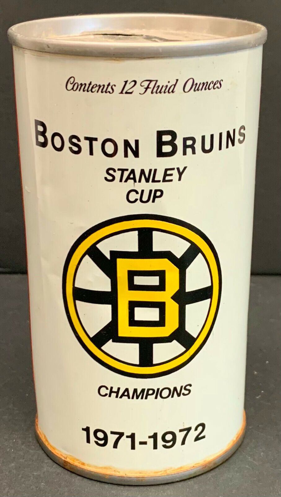 1971-72 Boston Bruins Stanley Cup Champions Black Label Beer Can NHL Hockey