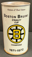 1971-72 Boston Bruins Stanley Cup Champions Black Label Beer Can NHL Hockey