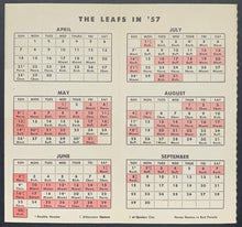 Load image into Gallery viewer, 1957 Toronto Maple Leafs International League Baseball Pocket Schedule Vintage
