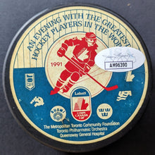 Load image into Gallery viewer, Eric Lindros Autographed Canada Cup Promotional Hockey Puck Signed NHL HOF JSA
