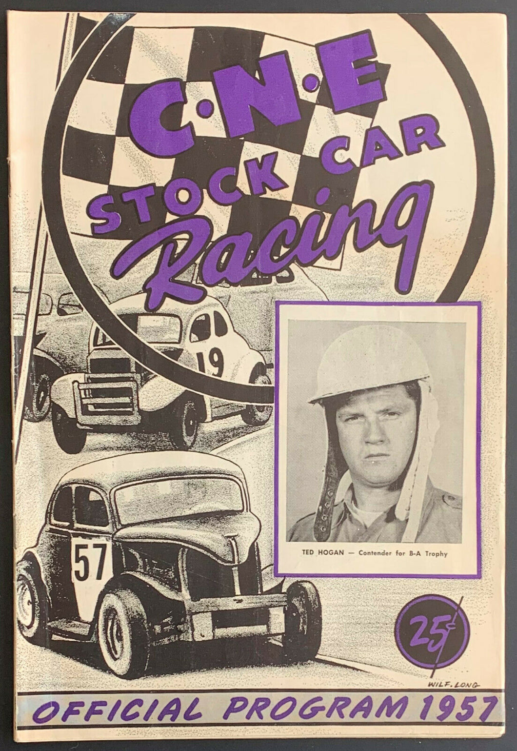 1957 Stock Car Racing Program CNE Canada Ted Hogan Contender For B-A T ...