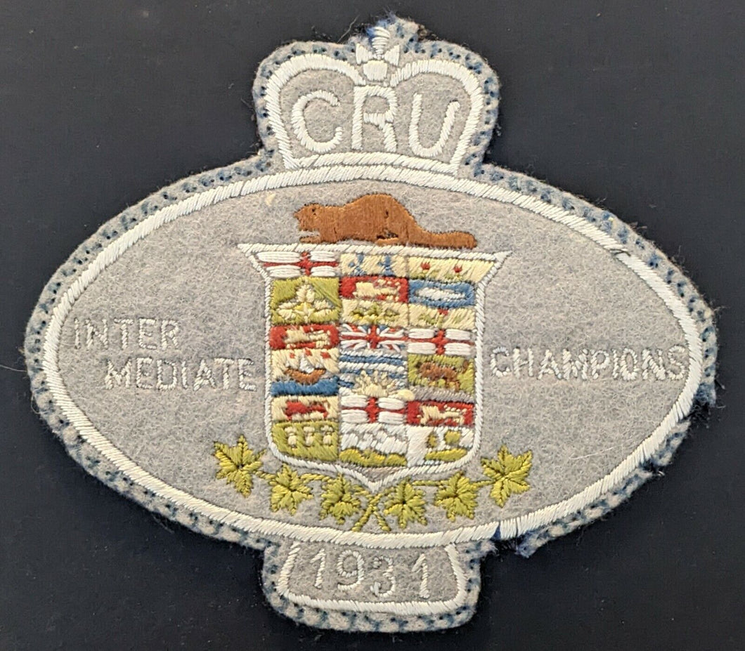 1931 Canadian Rugby Union Intermediate Champions Patch St. Thomas Tigers VTG