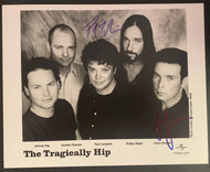 2002 The Tragically Hip 2 Members Signed Autographed B&W Photo Music Rock VTG