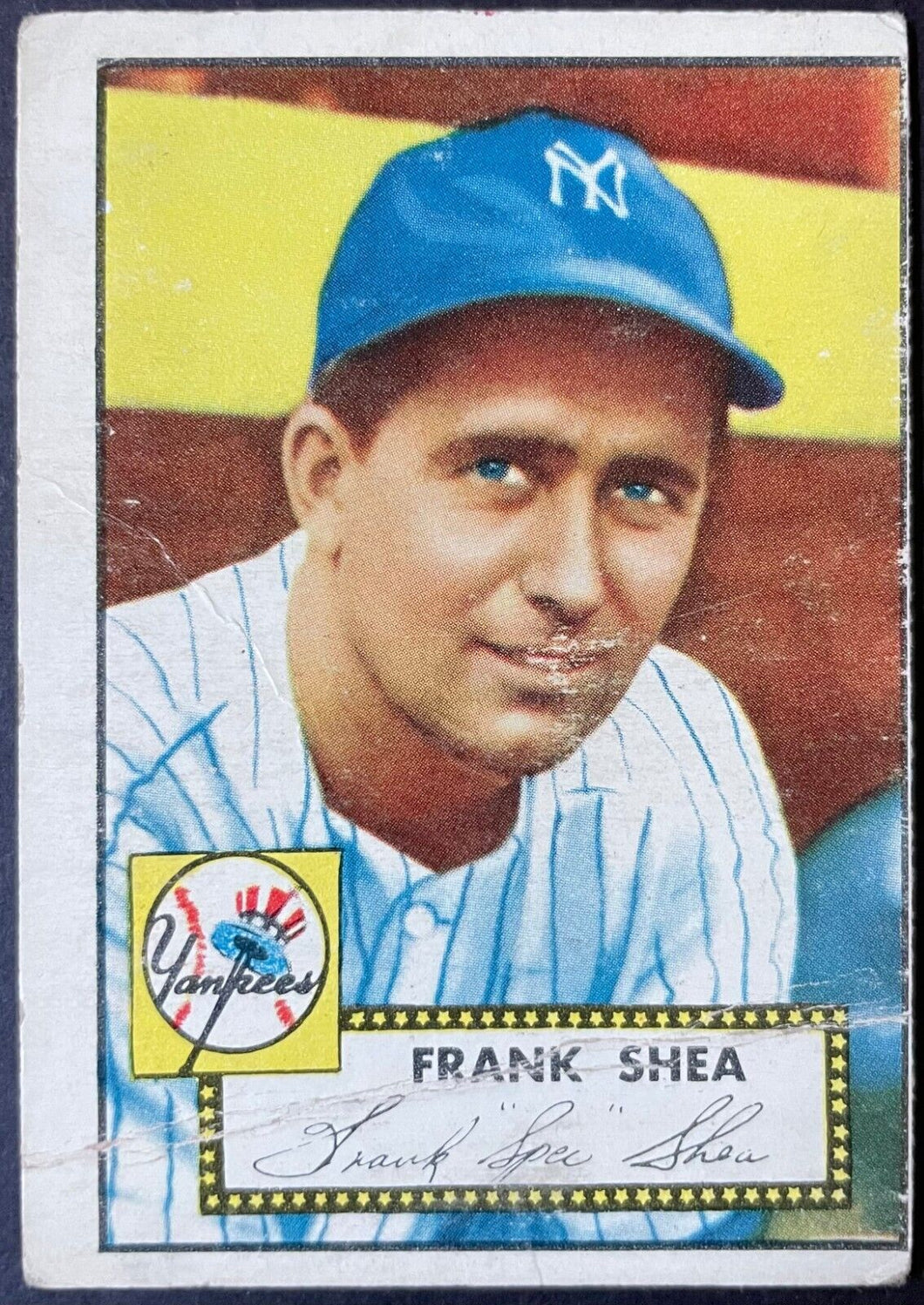 1952 Topps Baseball Frank Shea #248 New York Yankees MLB Card Vintage
