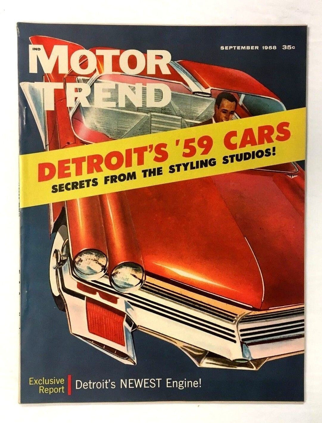 1958 Motor Trend Magazine With Preview On Detroit's 1959 New Models Motor City