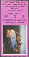 1997 NCAA Basketball Championship Game Ticket Arizona 84 Kentucky 79 Final 4