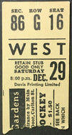 1962 Maple Leaf Gardens Hockey Ticket Stub Toronto Maple Leafs Blackhawks