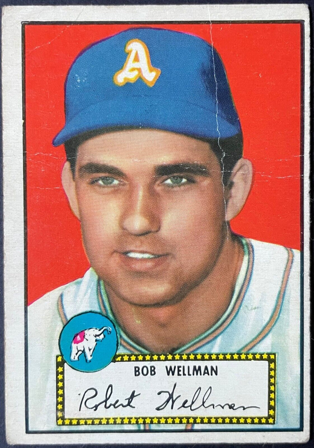 1952 Topps Baseball Bob Wellman #41 Philadelphia Athletics Vintage MLB Card