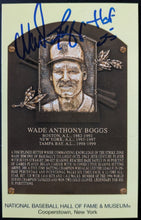 Load image into Gallery viewer, Wade Boggs Signed Hall Of Fame Plaque Autographed Postcard Red Sox HOF MLB JSA
