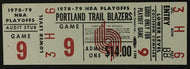 1978-79 NBA Playoffs Basketball Ticket Portland Trail Blazers Game 9