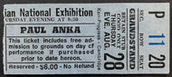 1975 Vintage Paul Anka Live At Exhibition Stadium Toronto Concert Ticket