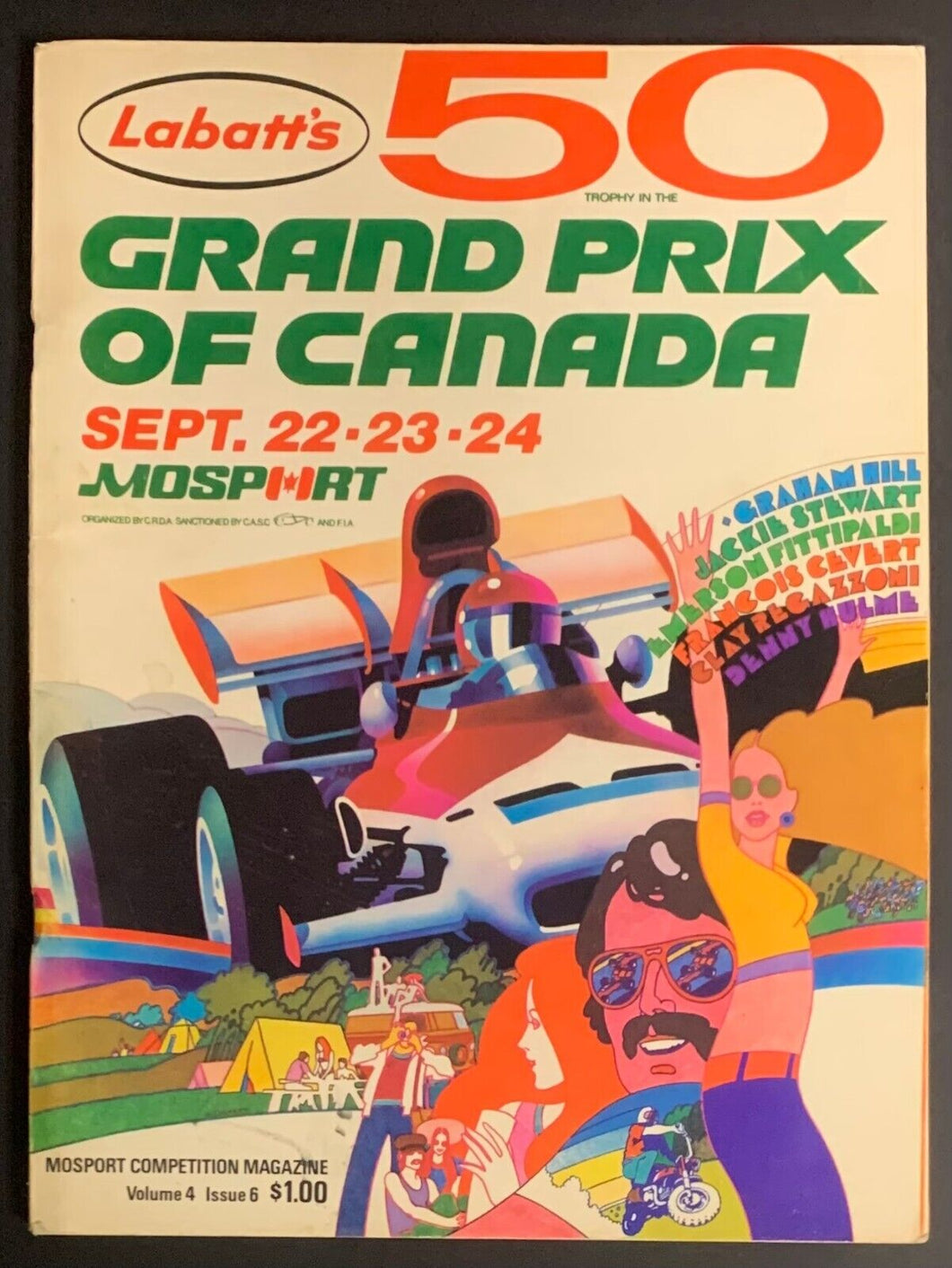 1972 Labbat's 50 Grand Prix Canada Mosport Race Program Vintage Racing Stewart