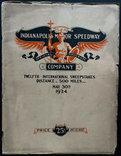 Load image into Gallery viewer, 1924 Indianapolis Motor Speedway Racing Program 12th Annual Indy 500
