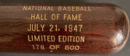 1947 Hall of Fame Induction Bat Lefty Grove Ltd Ed 178/500 Cooperstown Baseball