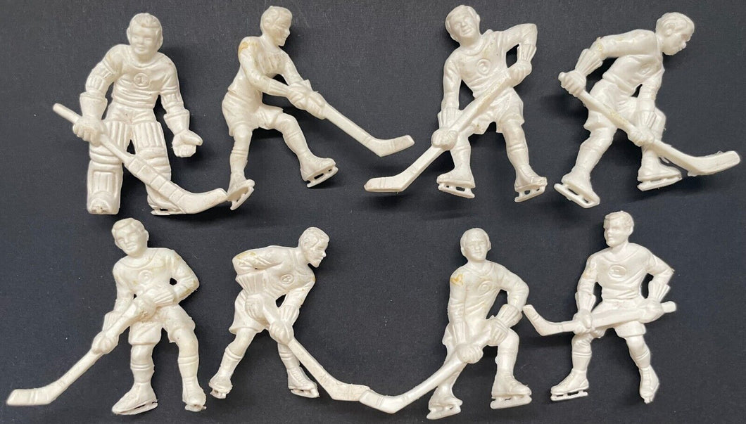 1956 - 1957 Set of 8 Kelloggs Corn Flakes Premium Plastic Hockey Men Vintage NHL