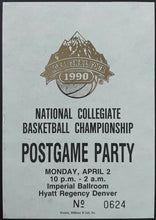 Load image into Gallery viewer, 1990 NCAA Final Four Championship Game Post Game Party Invite Vintage Basketball
