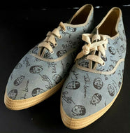 1964 The Beatles Original Vintage Wing Dings Baby Blue Sneakers + Box Vtg Fab 4