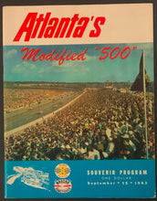 Load image into Gallery viewer, 1963 1st Ever 500 Mile Modified Stock Car Race Program Atlanta Rain Delay 1 Week
