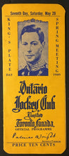 Load image into Gallery viewer, 1949 Ontario Jockey Club Toronto Canada Horse Racing Program Kings Plate Vintage
