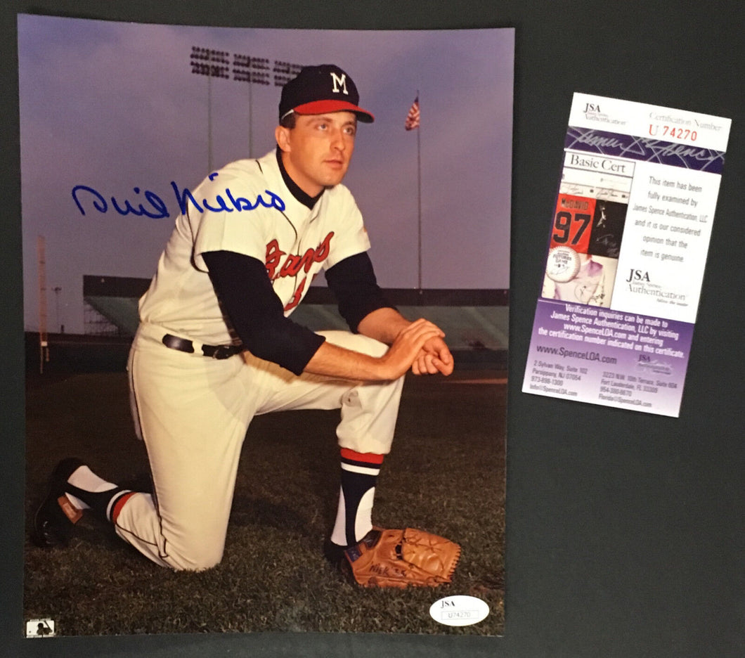 Phil Niekro Signed Photo Atlanta Braves MLB Baseball Team Issued Authentic JSA