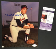 Phil Niekro Signed Photo Atlanta Braves MLB Baseball Team Issued Authentic JSA