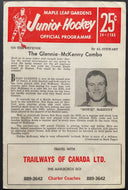 1965 Maple Leaf Gardens Jr A Program London Nationals vs Toronto Marlboros