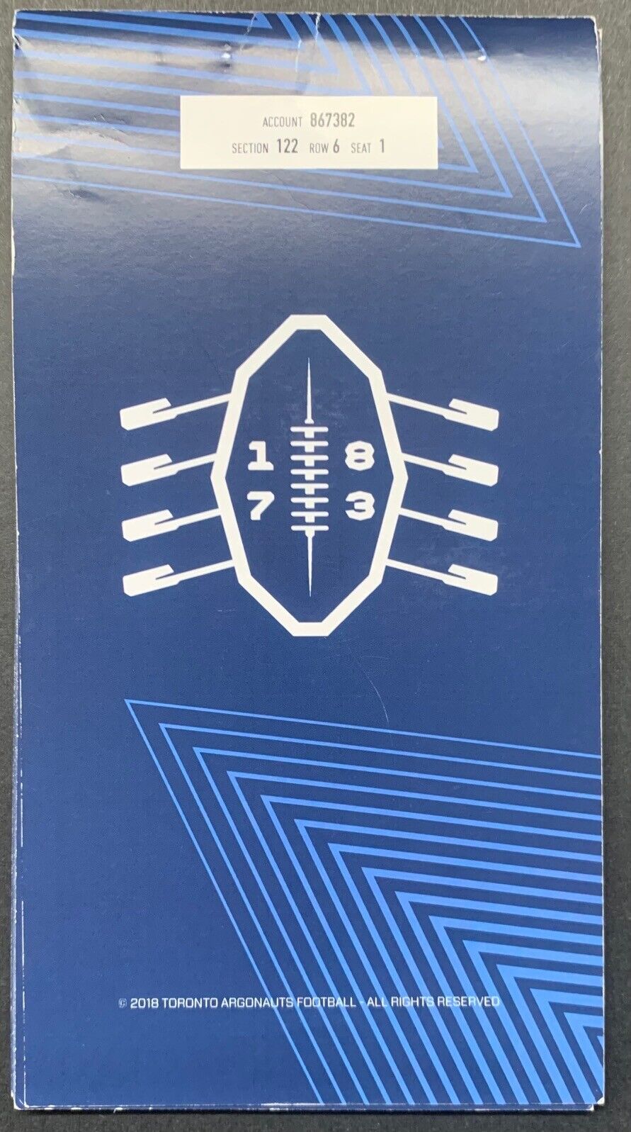 2018 Toronto Argonauts Season Ticket Book CFL Ricky Ray Proof