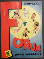 1953 Forum Sports Magazine Program Montreal Royals vs Sherbrooke Phoenix Hockey