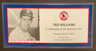 2002 MLB Boston Red Sox Baseball Ted Williams Celebration Promo Ticket Fenway