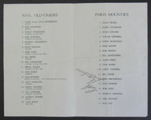 Load image into Gallery viewer, 1964 Hockey Program NHL Old Timers vs Paris Mounties Signed Cal Gardner Vintage
