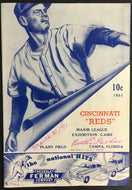 1951 MLB Baseball Cincinnati Reds Exhibition Game Program Boston Red Sox