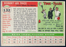 Load image into Gallery viewer, 1955 Topps Baseball #132 Bob Trice Kansas City Athletics Vintage MLB Card
