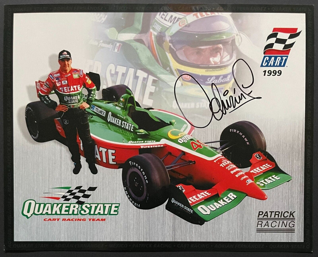 1999 Adrian Fernandez Signed CART Racing Promo Photo Card Autographed