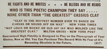 Load image into Gallery viewer, 1963 Vintage Promo Poster Cassius Clay Muhammad Ali Album I Am The Greatest LP
