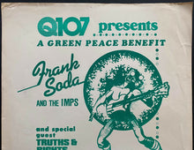 Load image into Gallery viewer, Vintage Green Peace Benefit Concert Poster Frank Soda And The Imps Toronto

