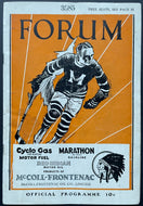 1929 Rare Montreal Forum Hockey Program NHL Maroons v New York Rangers Vintage