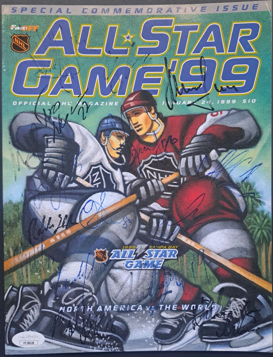 1999 49th NHL All-Star Game Autographed Program x20 Signed HOF Hasek Sundin JSA