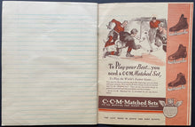 Load image into Gallery viewer, 1930's CCM Scribbler Orange Exercise Book Bicycles Featured Vintage Original
