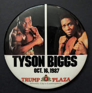 October 16 1987 Mike Tyson V. Tyrell Biggs Heavyweight Trump Plaza Pinback
