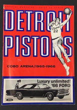 Load image into Gallery viewer, 1966 Philadelphia 76ers Basketball Program Vs Detroit NBA Cobo Arena Chamberlain
