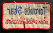 Load image into Gallery viewer, 1960's Toronto Star Newspaper Carrier's Patch Service Leader Crest Vintage
